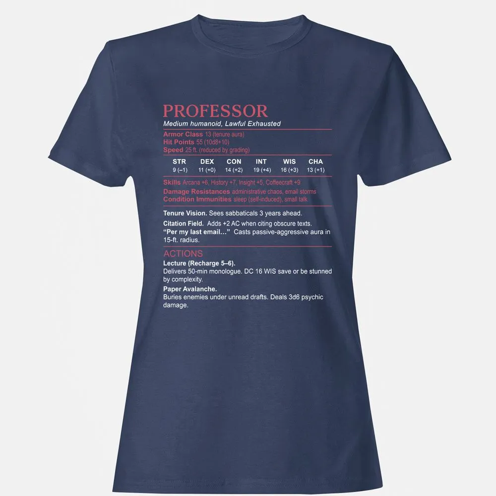 Professor Stats Women's T-Shirt - Navy - 10