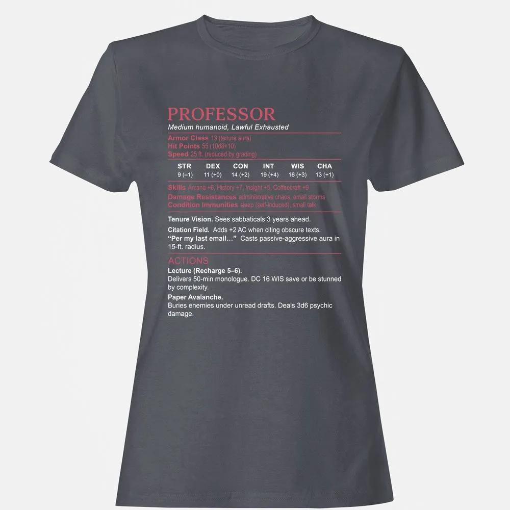 Professor Stats Women's T-Shirt - Dark Heather - 5