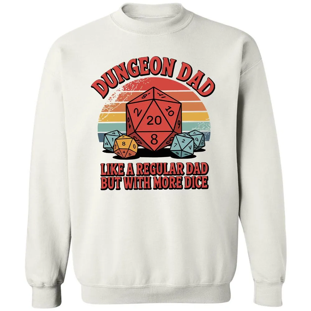 Dungeon Dad With More Dice Classic Unisex Sweatshirt - White - 12