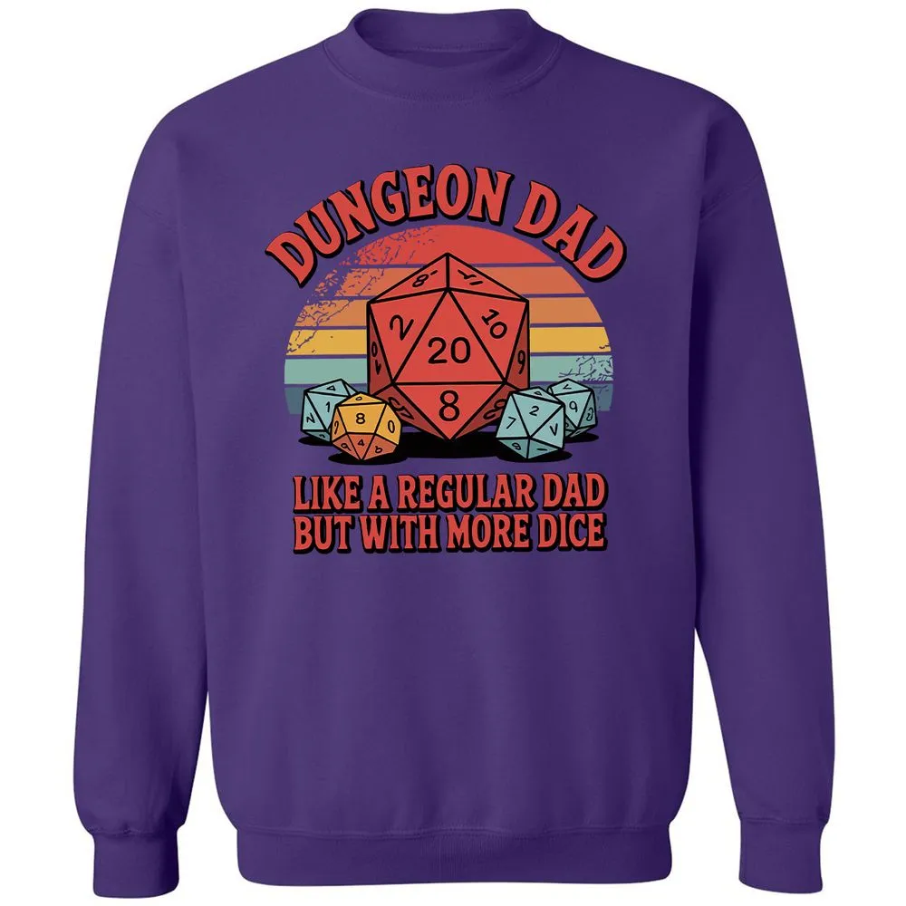 Dungeon Dad With More Dice Classic Unisex Sweatshirt - Purple - 6