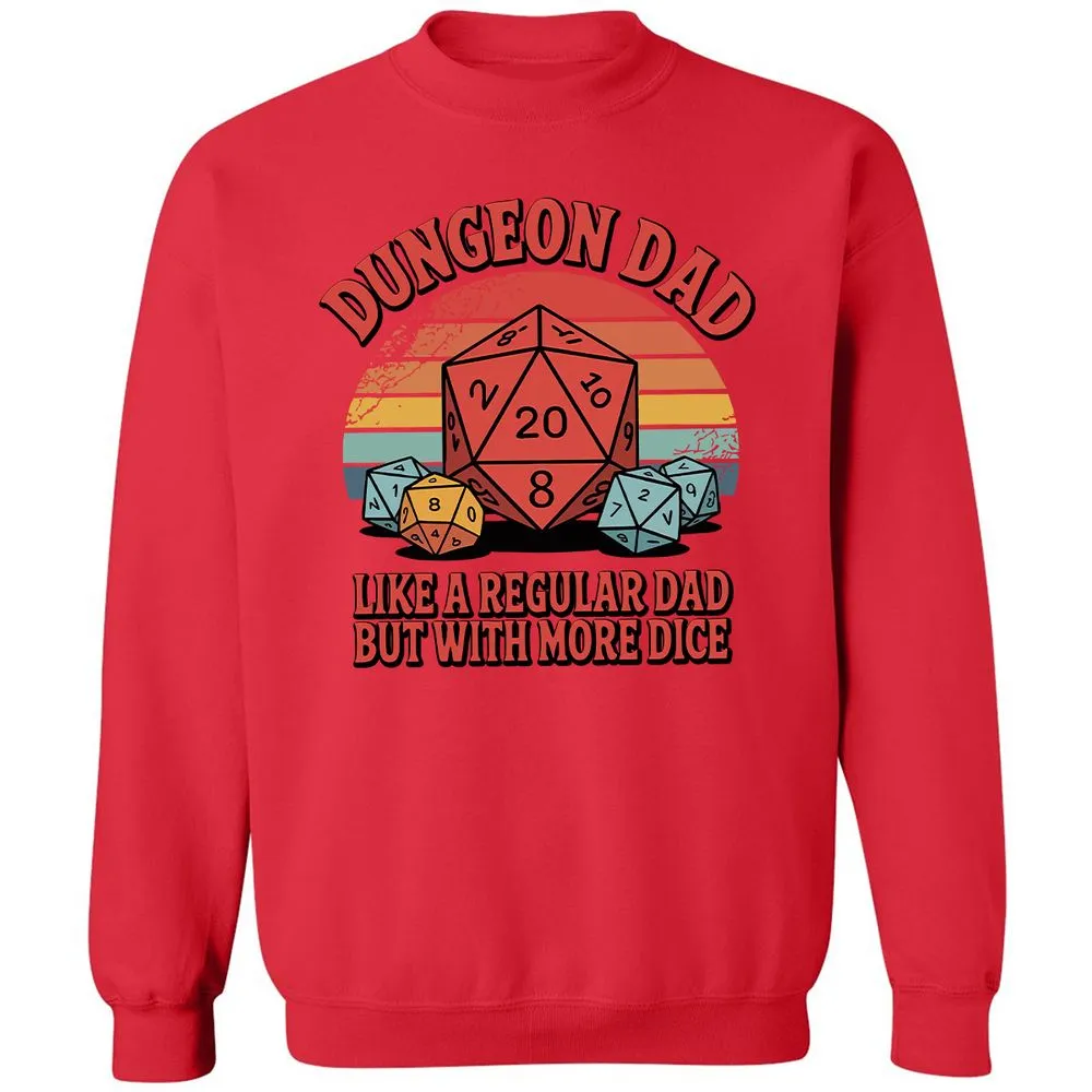 Dungeon Dad With More Dice Classic Unisex Sweatshirt - Red - 5
