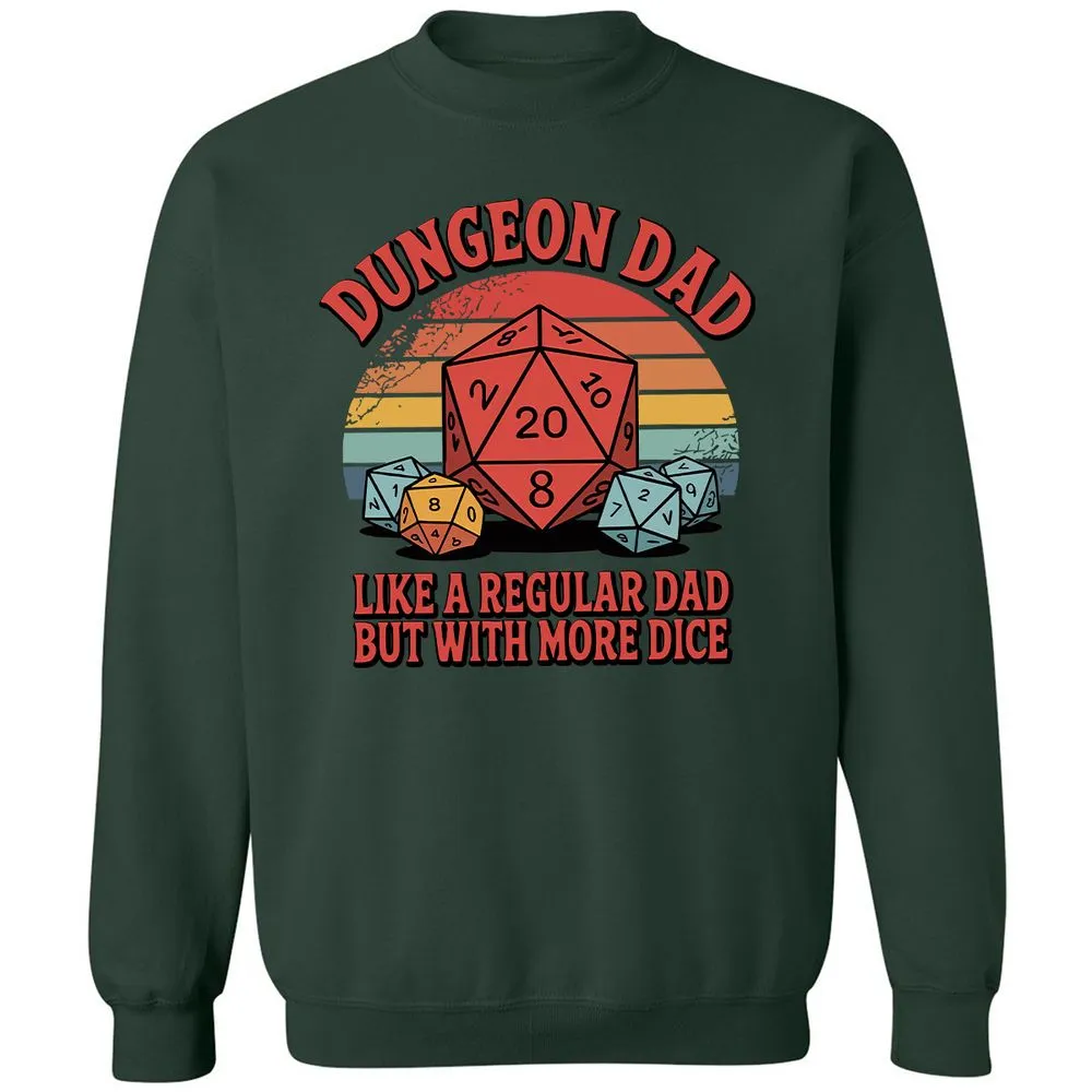 Dungeon Dad With More Dice Classic Unisex Sweatshirt - Forest Green - 4