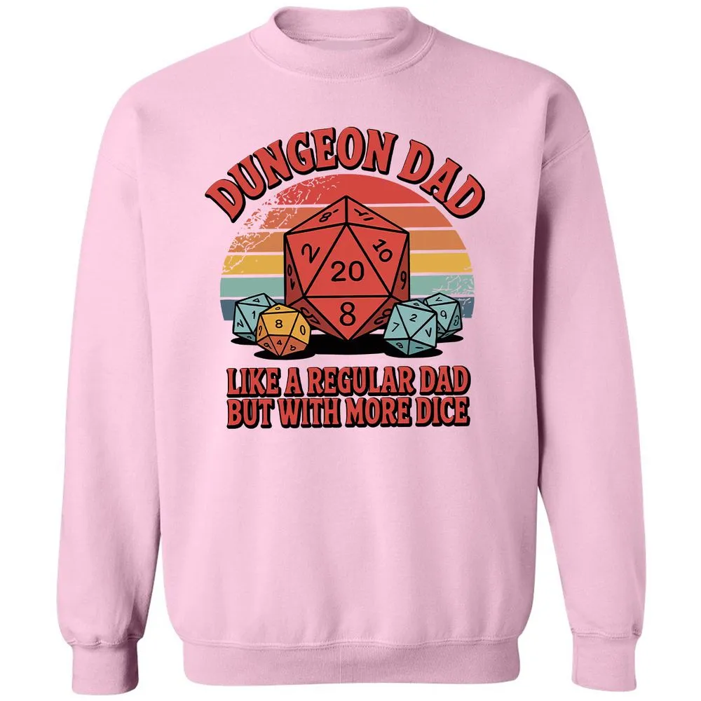 Dungeon Dad With More Dice Classic Unisex Sweatshirt - Light Pink - 3