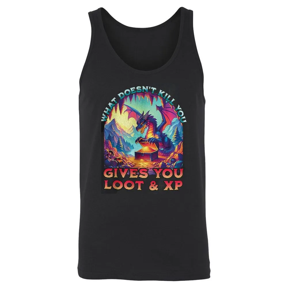 What Doesn't Kill You Give You Loot & XP Unisex Jersey Tank - Black - 1