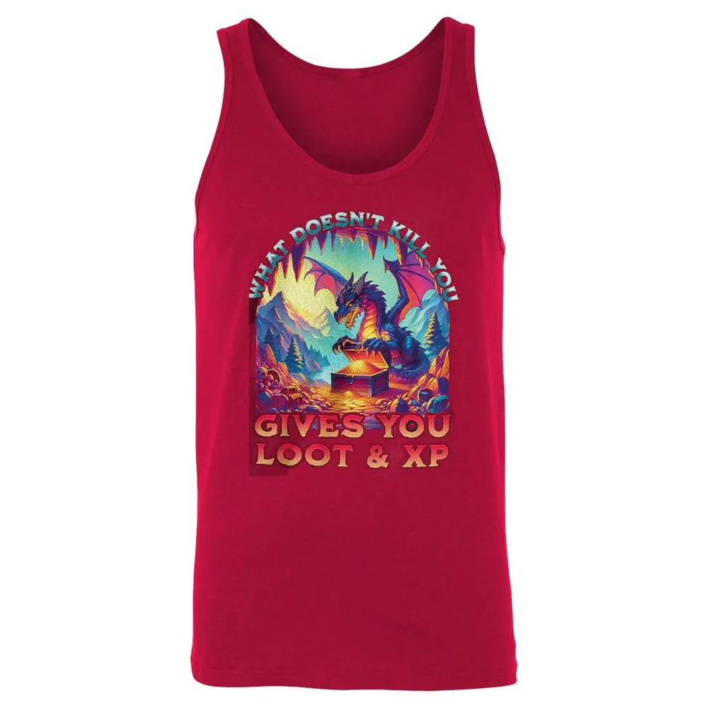 What Doesn't Kill You Give You Loot & XP Unisex Jersey Tank - Red - 11