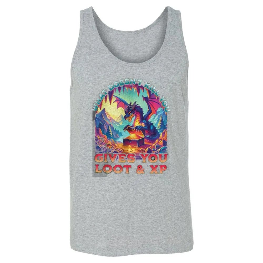 What Doesn't Kill You Give You Loot & XP Unisex Jersey Tank - Athletic Heather - 4