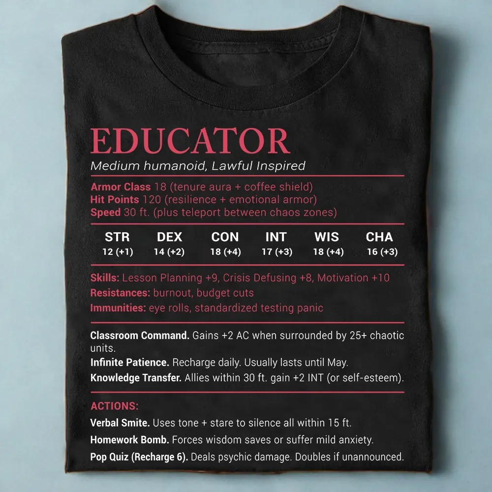Educator Stats Classic Unisex T-Shirt - 1