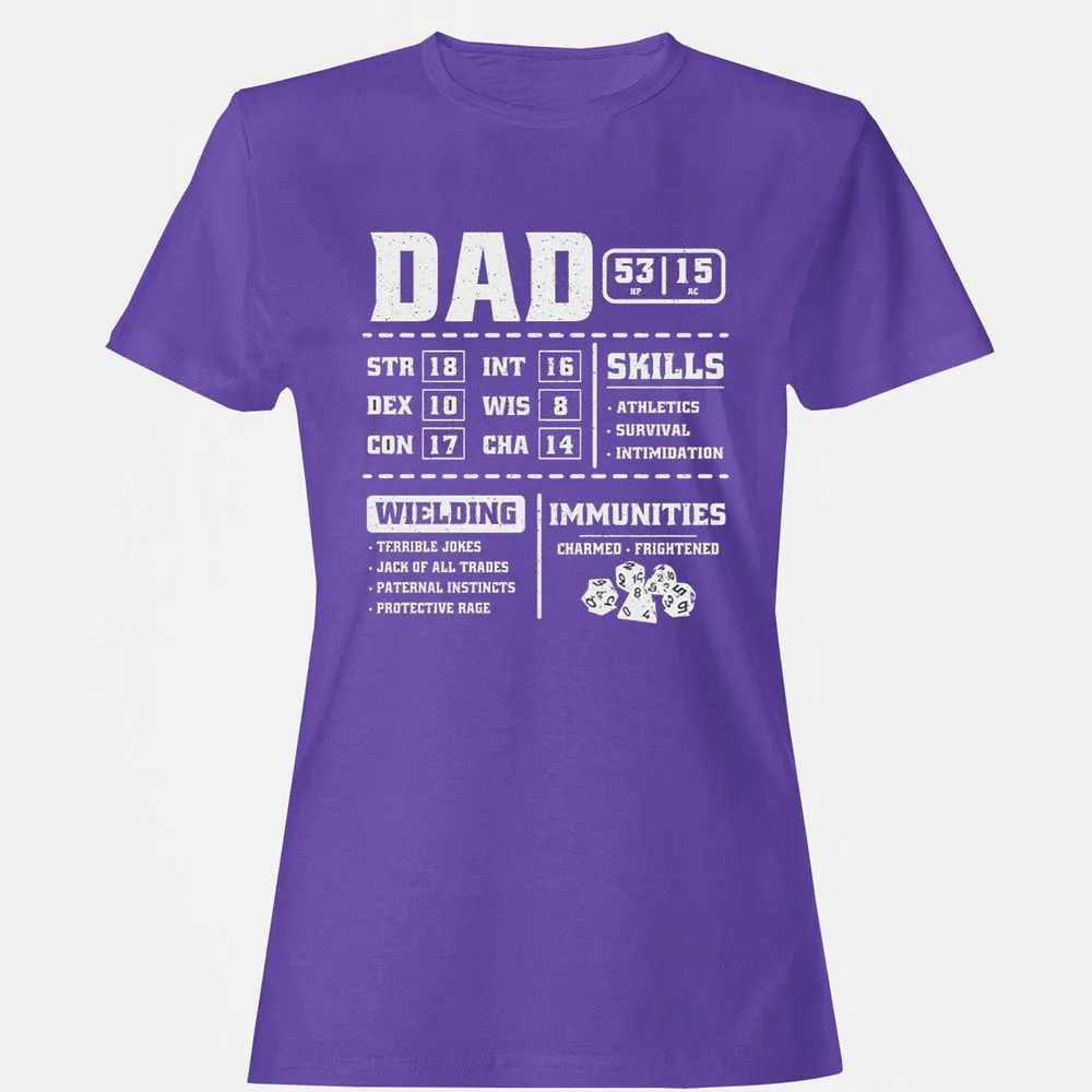 Dad Stat Block 2 Women's T-Shirt - Purple - 12