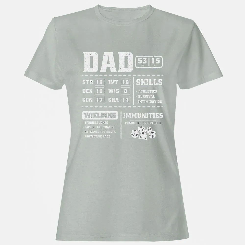 Dad Stat Block 2 Women's T-Shirt - Ash - 2