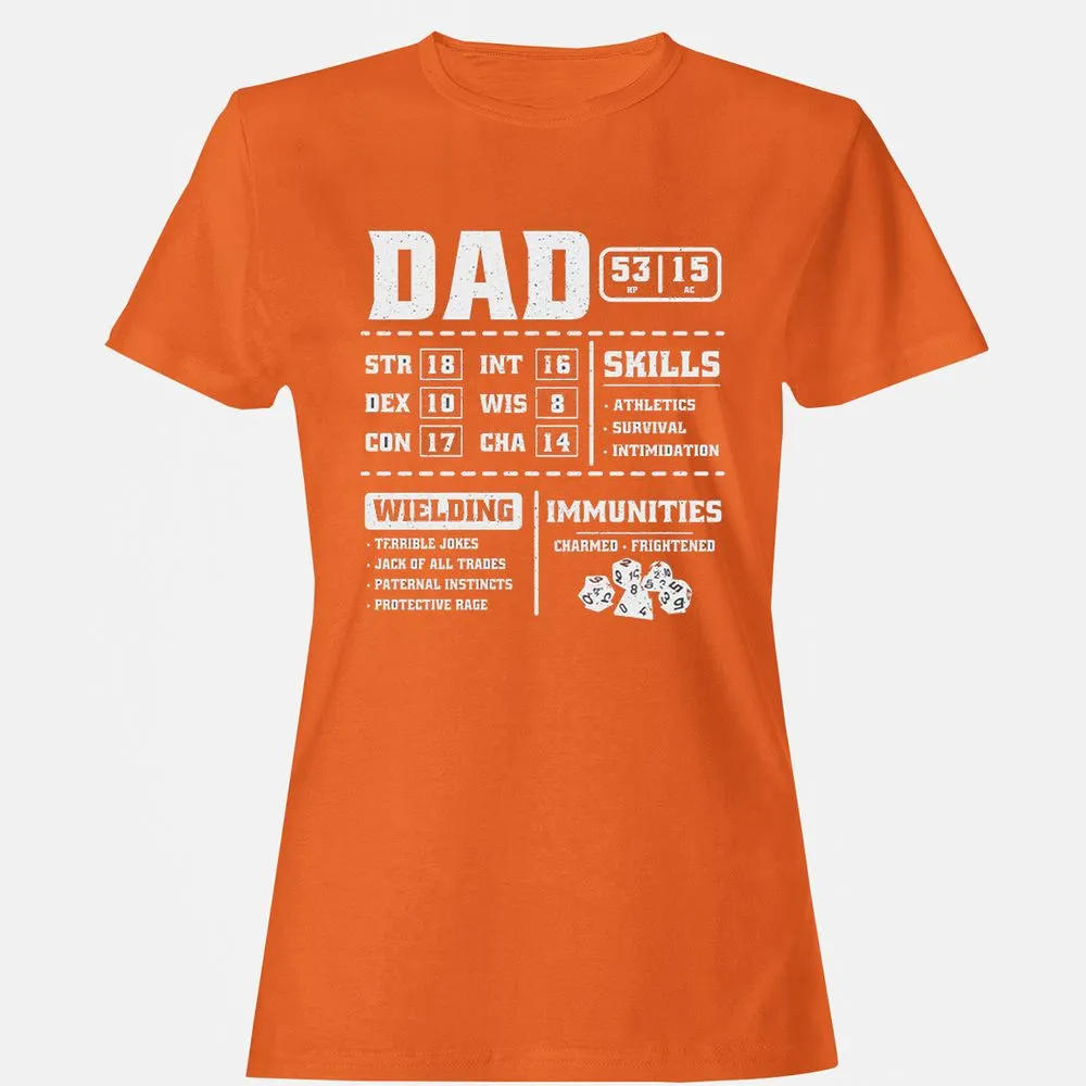 Dad Stat Block 2 Women's T-Shirt - Orange - 11