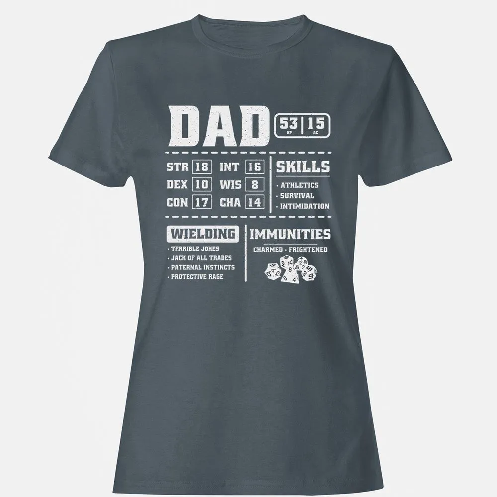 Dad Stat Block 2 Women's T-Shirt - Charcoal - 3