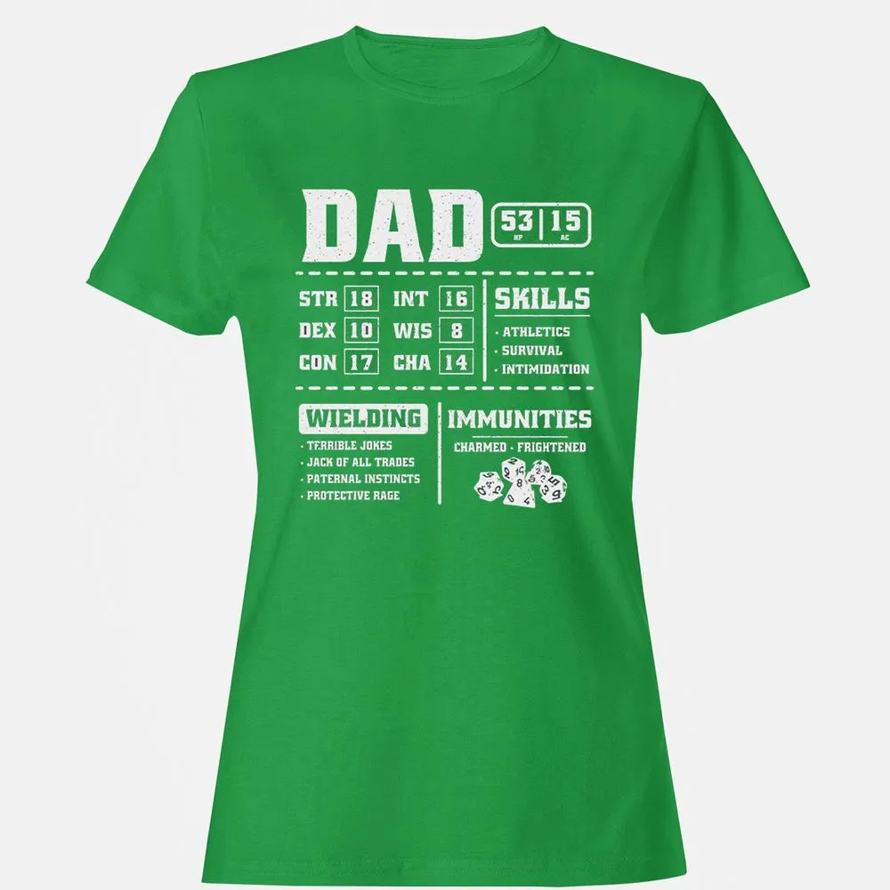 Dad Stat Block 2 Women's T-Shirt - Irish Green - 7