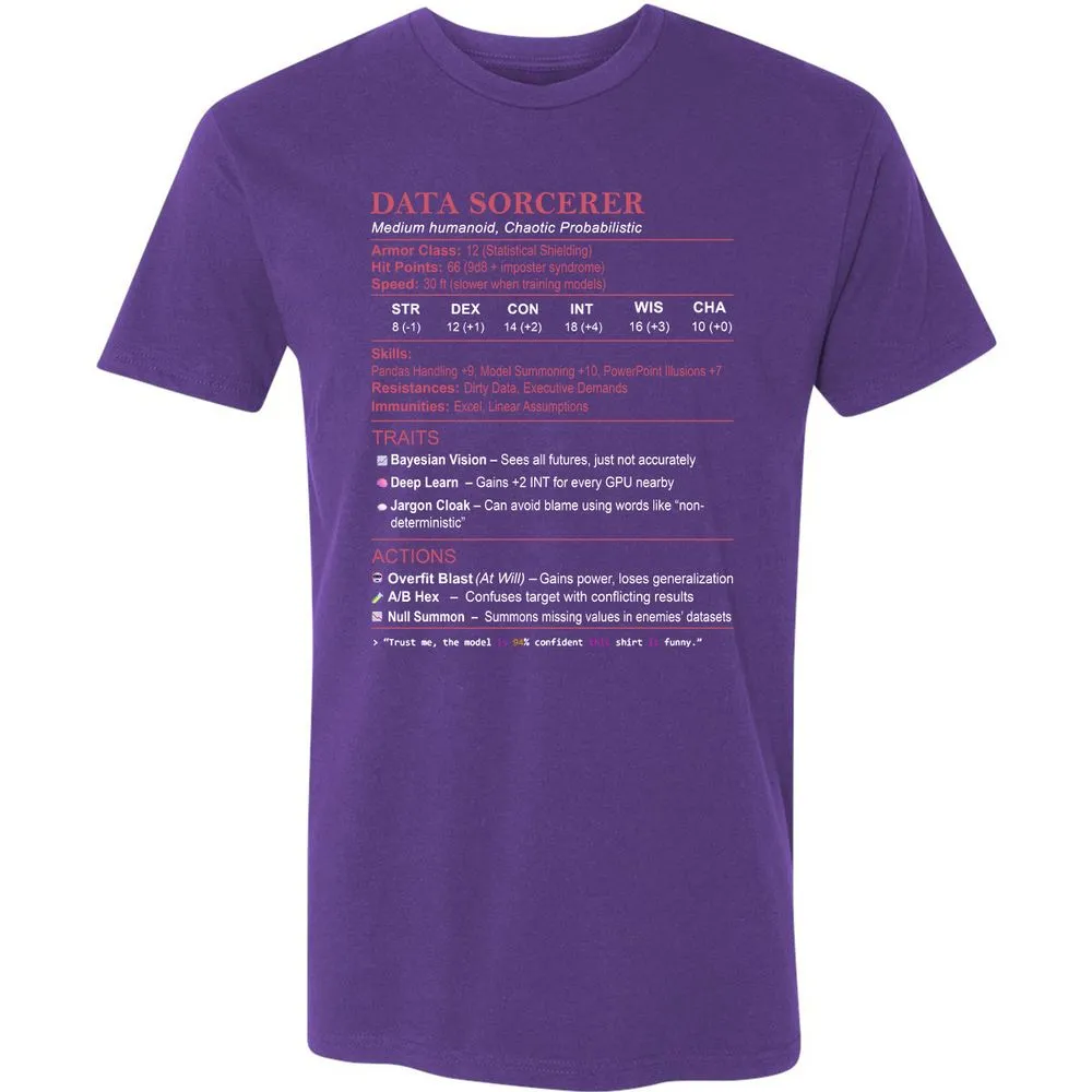 Data Scientist Stats (Data Sorcerer) Premium Unisex T-Shirt - Purple Rush - 7
