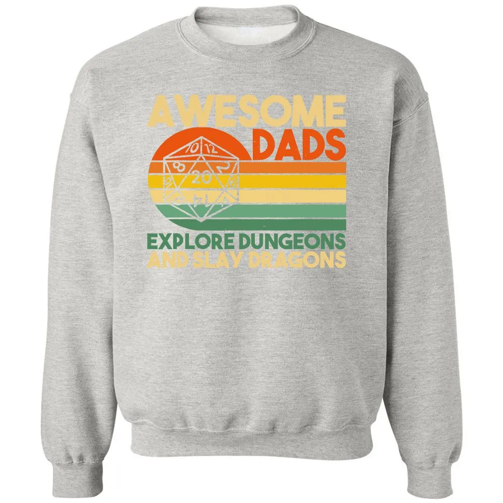 Awesome Dads Explore Dungeons Classic Unisex Sweatshirt - Ash - 8
