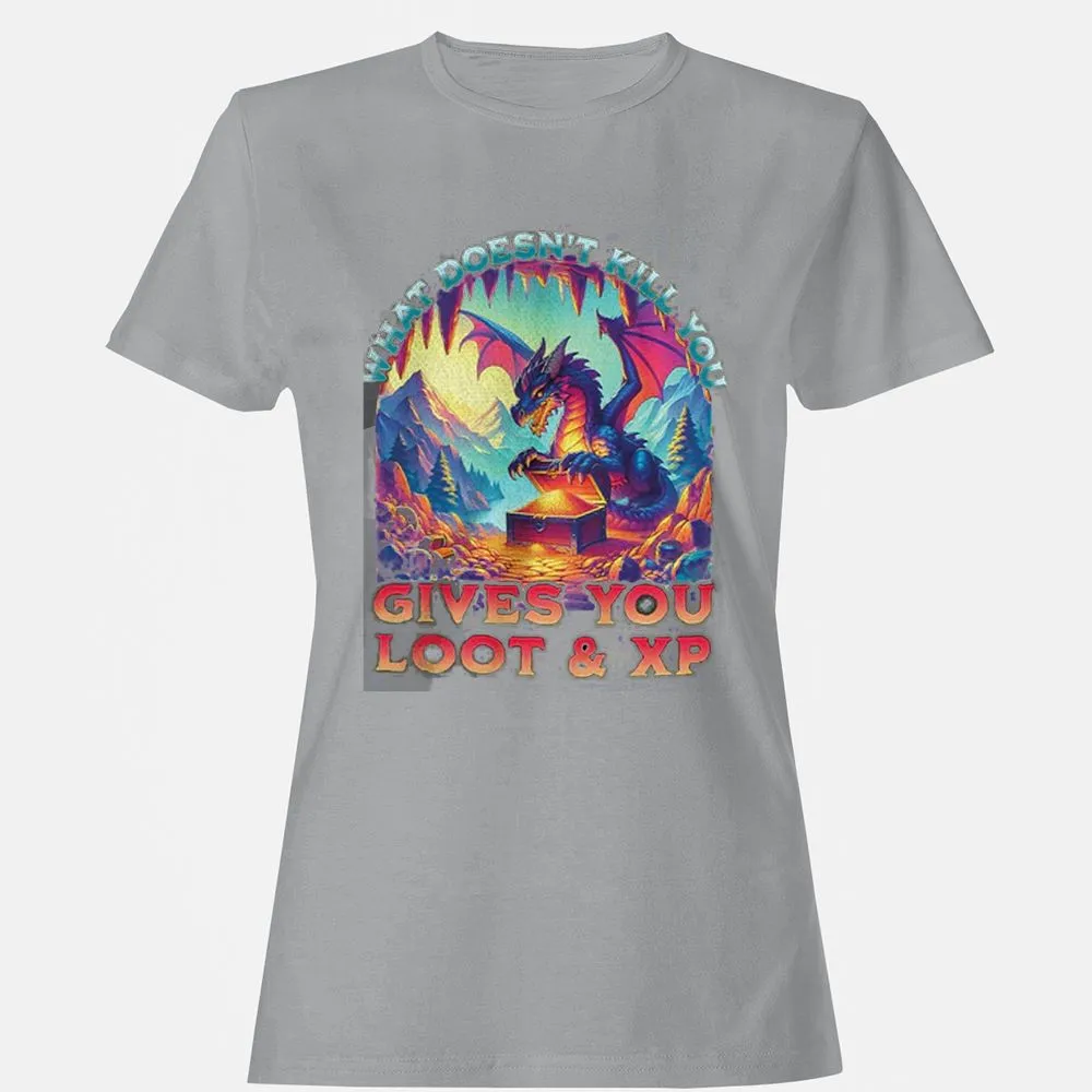 What Doesn't Kill You Give You Loot & XP Women's T-Shirt - Sport Grey - 15