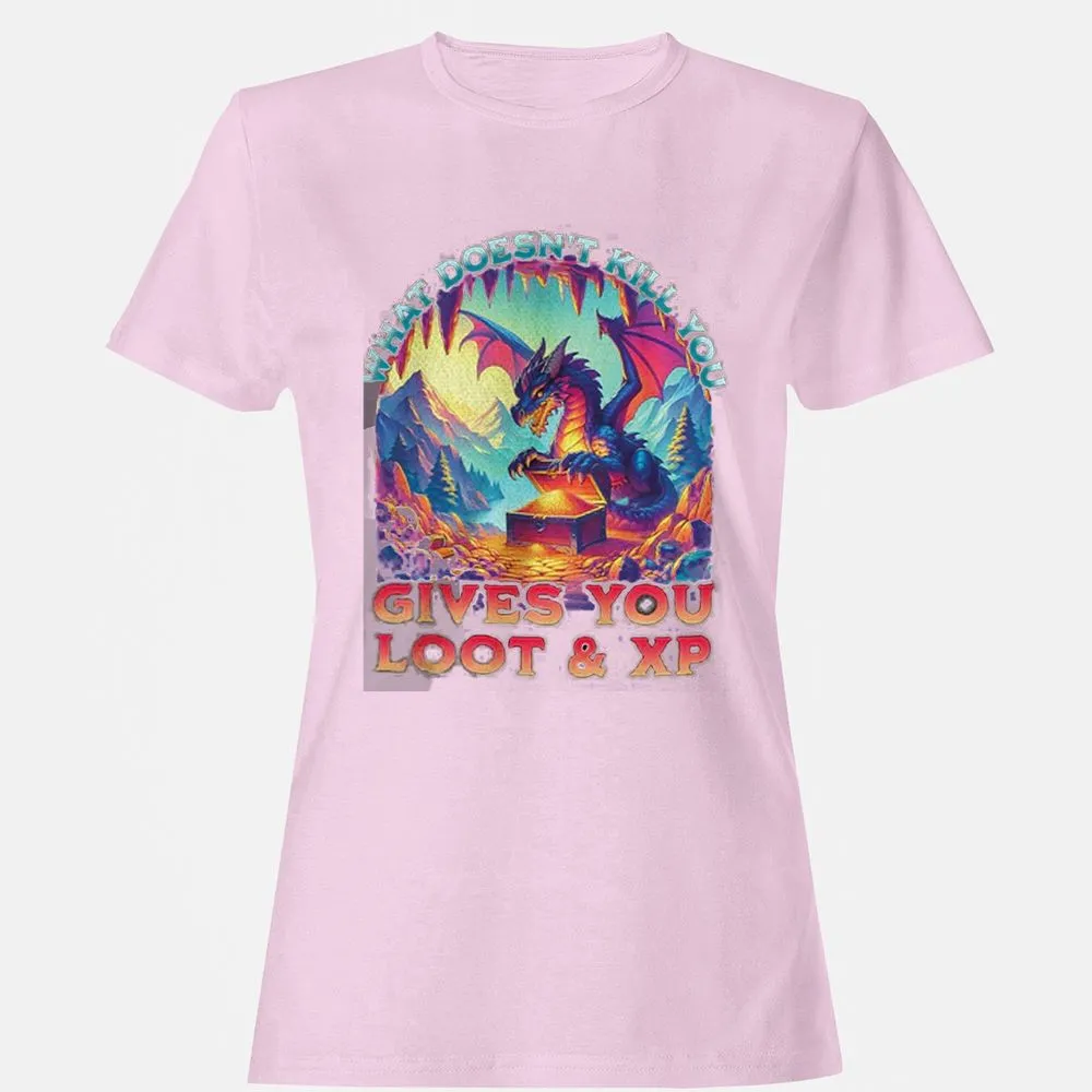 What Doesn't Kill You Give You Loot & XP Women's T-Shirt - Light Pink - 9