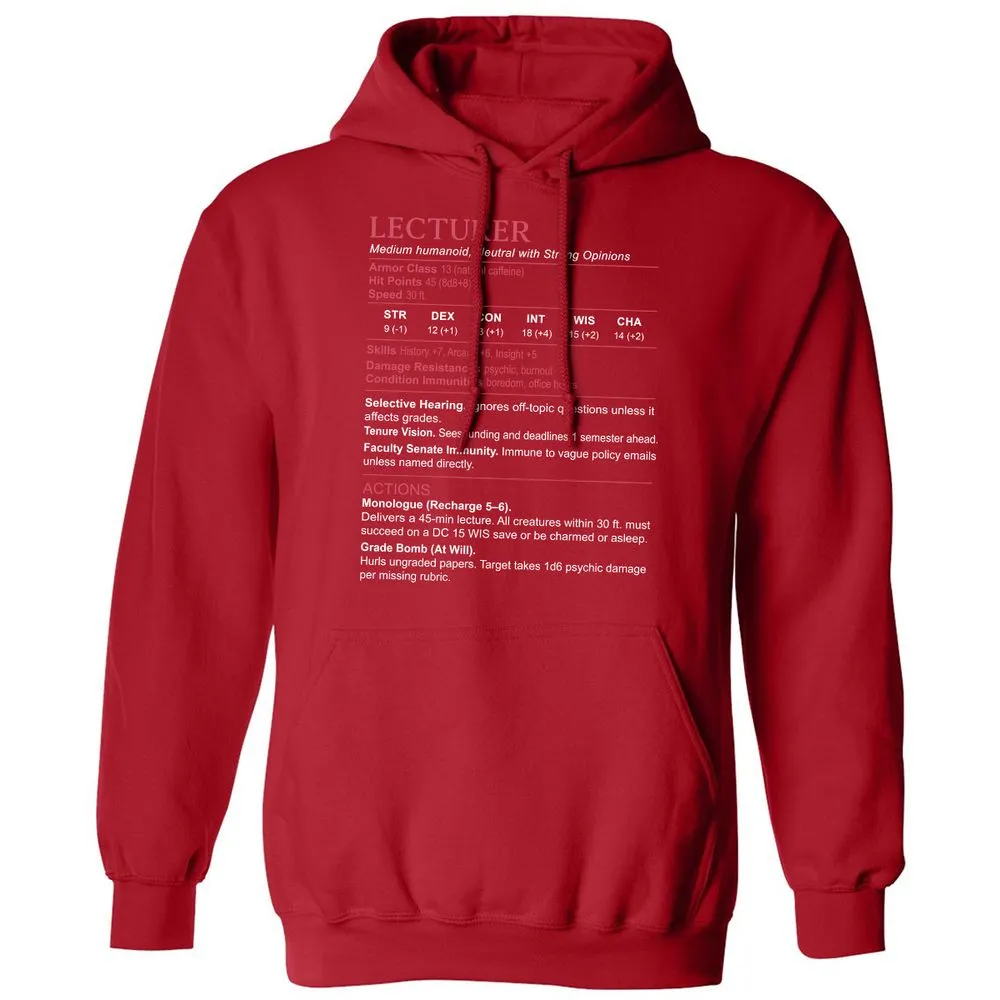 Lecturer Stats Classic Unisex Hoodie - Red - 5