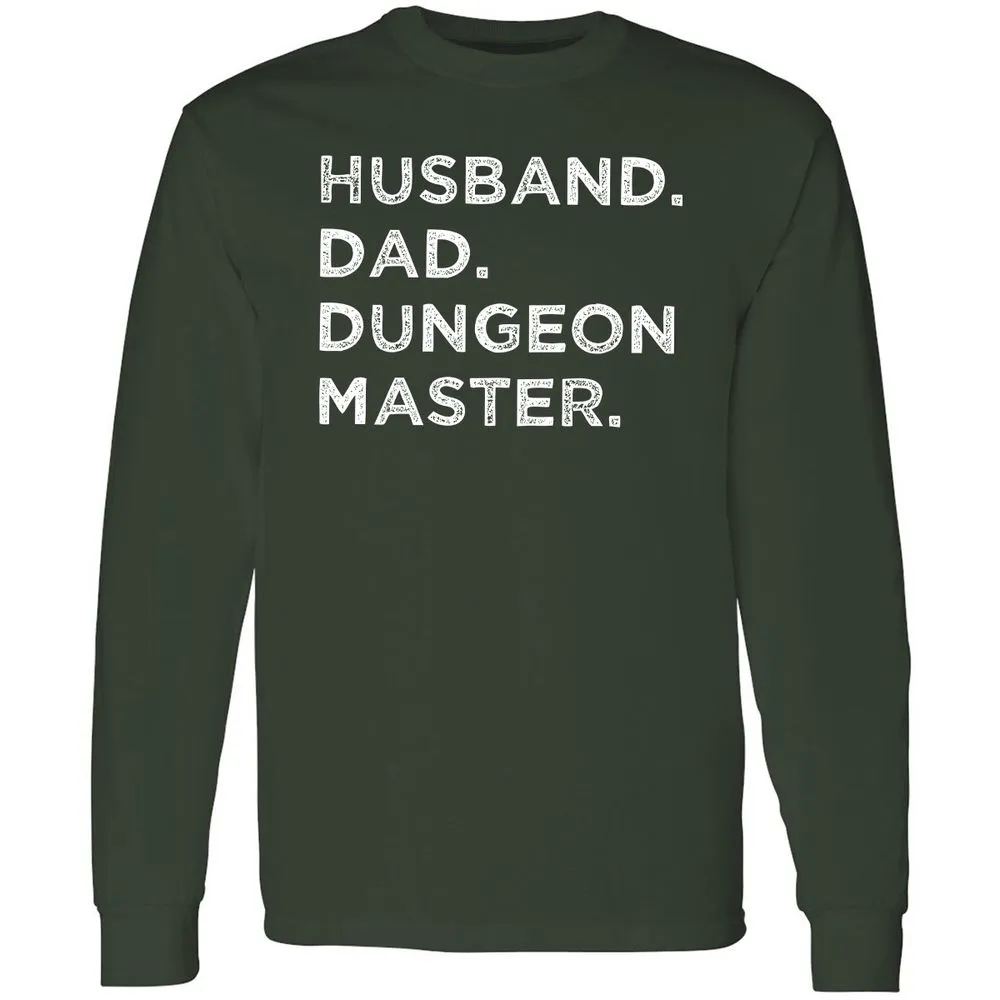 Husband Dad Dungeon Master Long Sleeve T-Shirt - Forest Green - 4