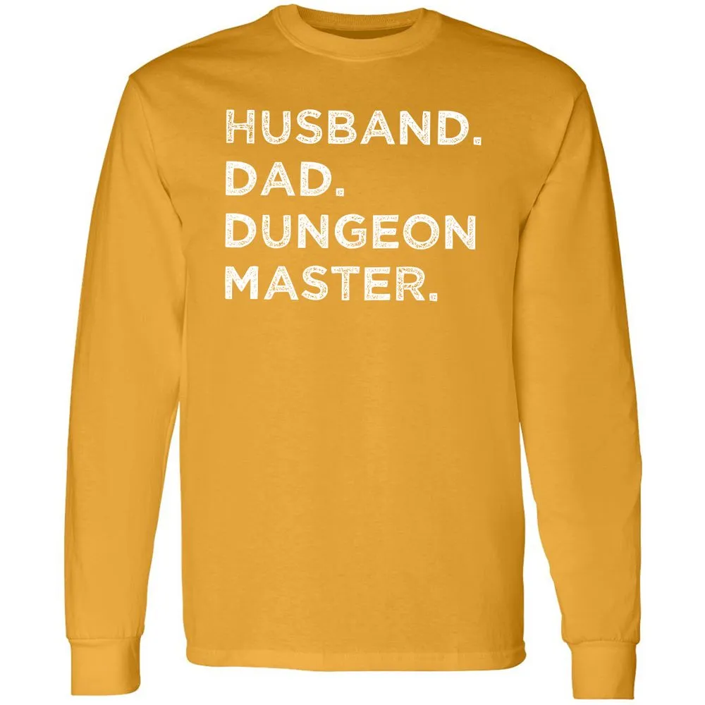 Husband Dad Dungeon Master Long Sleeve T-Shirt - Gold - 9