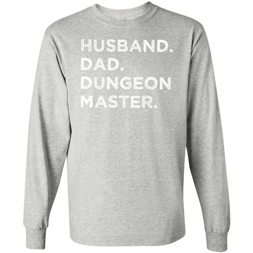 Husband Dad Dungeon Master Long Sleeve T-Shirt - Ash - 7