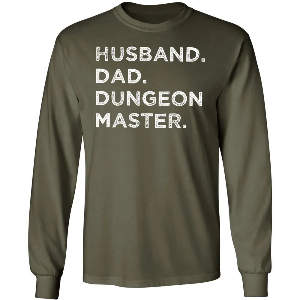 Husband Dad Dungeon Master Long Sleeve T-Shirt - Military Green - 16