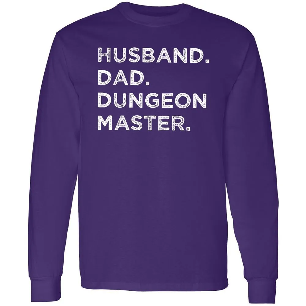 Husband Dad Dungeon Master Long Sleeve T-Shirt - Purple - 13
