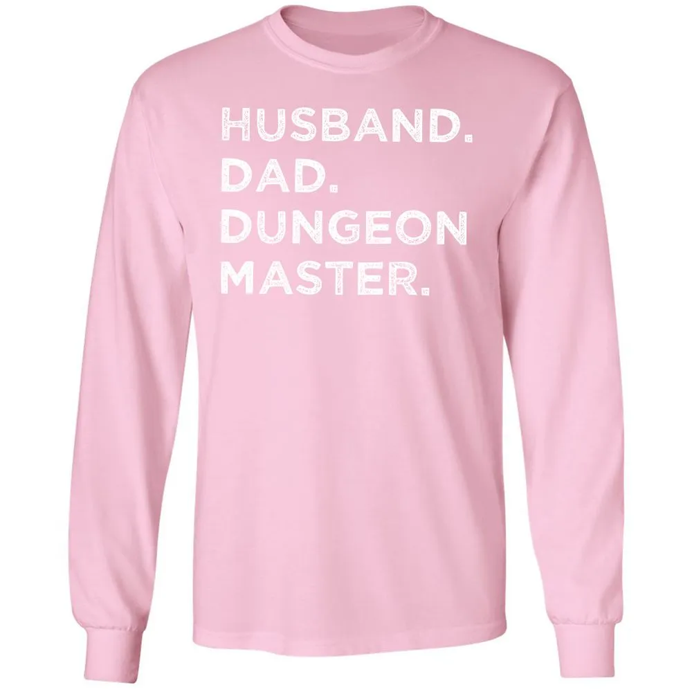 Husband Dad Dungeon Master Long Sleeve T-Shirt - Light Pink - 3