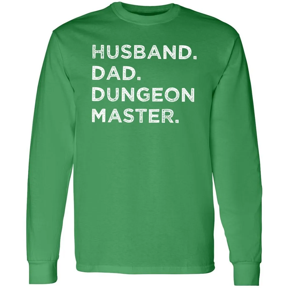 Husband Dad Dungeon Master Long Sleeve T-Shirt - Irish Green - 10