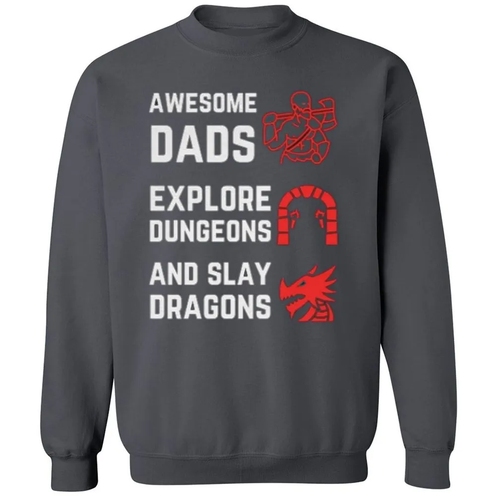 Awesome Dad Fathers Day Classic Unisex Sweatshirt - Charcoal - 7