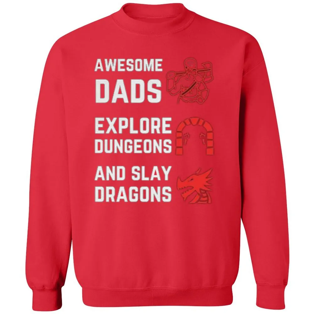 Awesome Dad Fathers Day Classic Unisex Sweatshirt - Red - 5