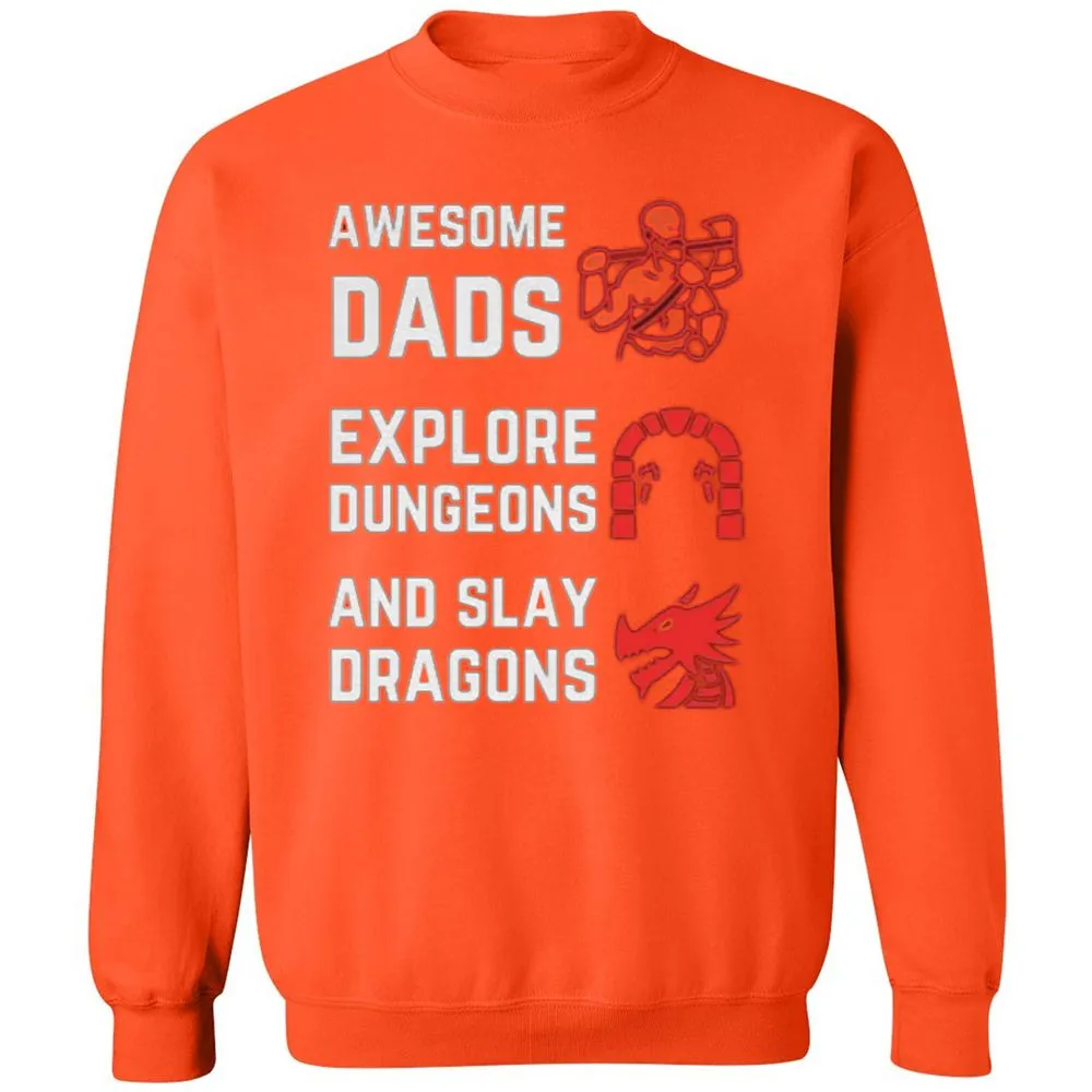 Awesome Dad Fathers Day Classic Unisex Sweatshirt - Orange - 10