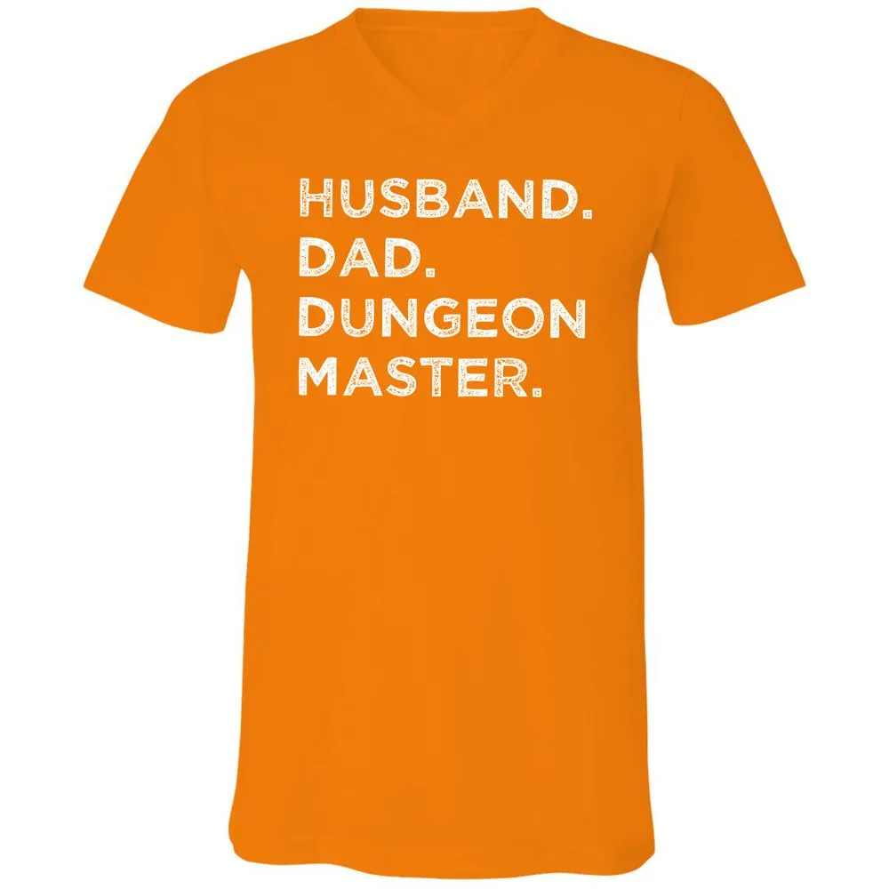 Husband Dad Dungeon Master Unisex V-Neck T-Shirt - Orange - 11