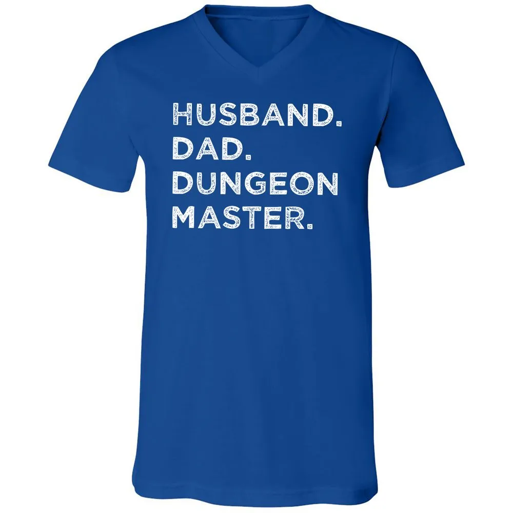 Husband Dad Dungeon Master Unisex V-Neck T-Shirt - True Royal - 4