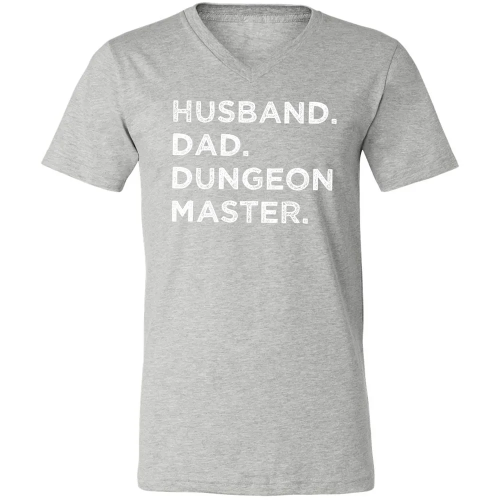Husband Dad Dungeon Master Unisex V-Neck T-Shirt - Athletic Heather - 7