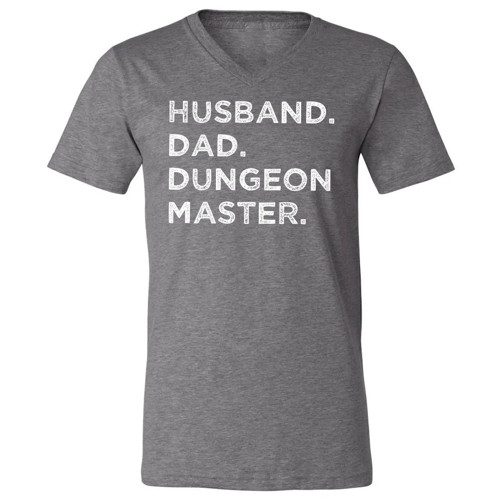 Husband Dad Dungeon Master Unisex V-Neck T-Shirt - Deep Heather - 13