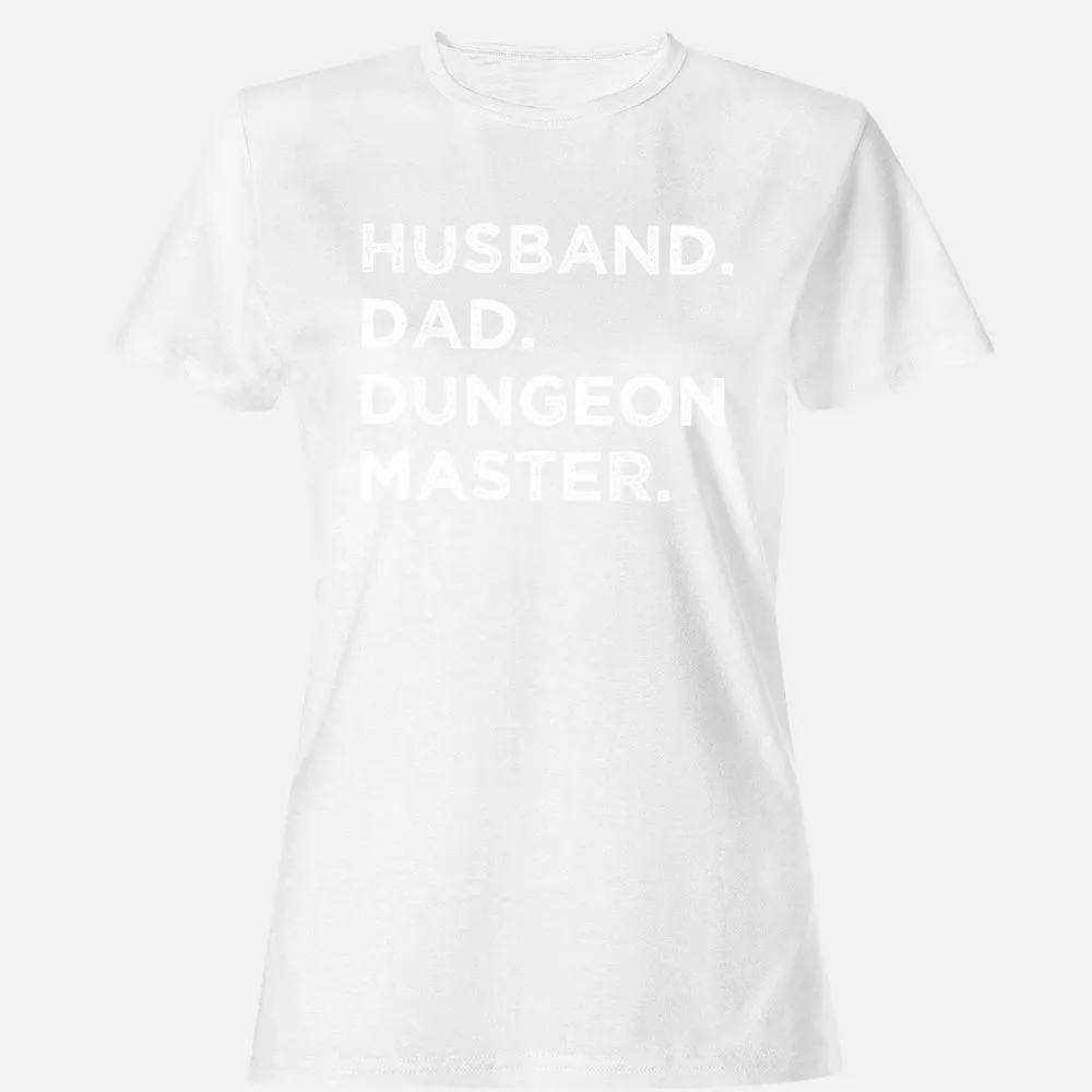 Husband Dad Dungeon Master Women's T-Shirt - White - 16