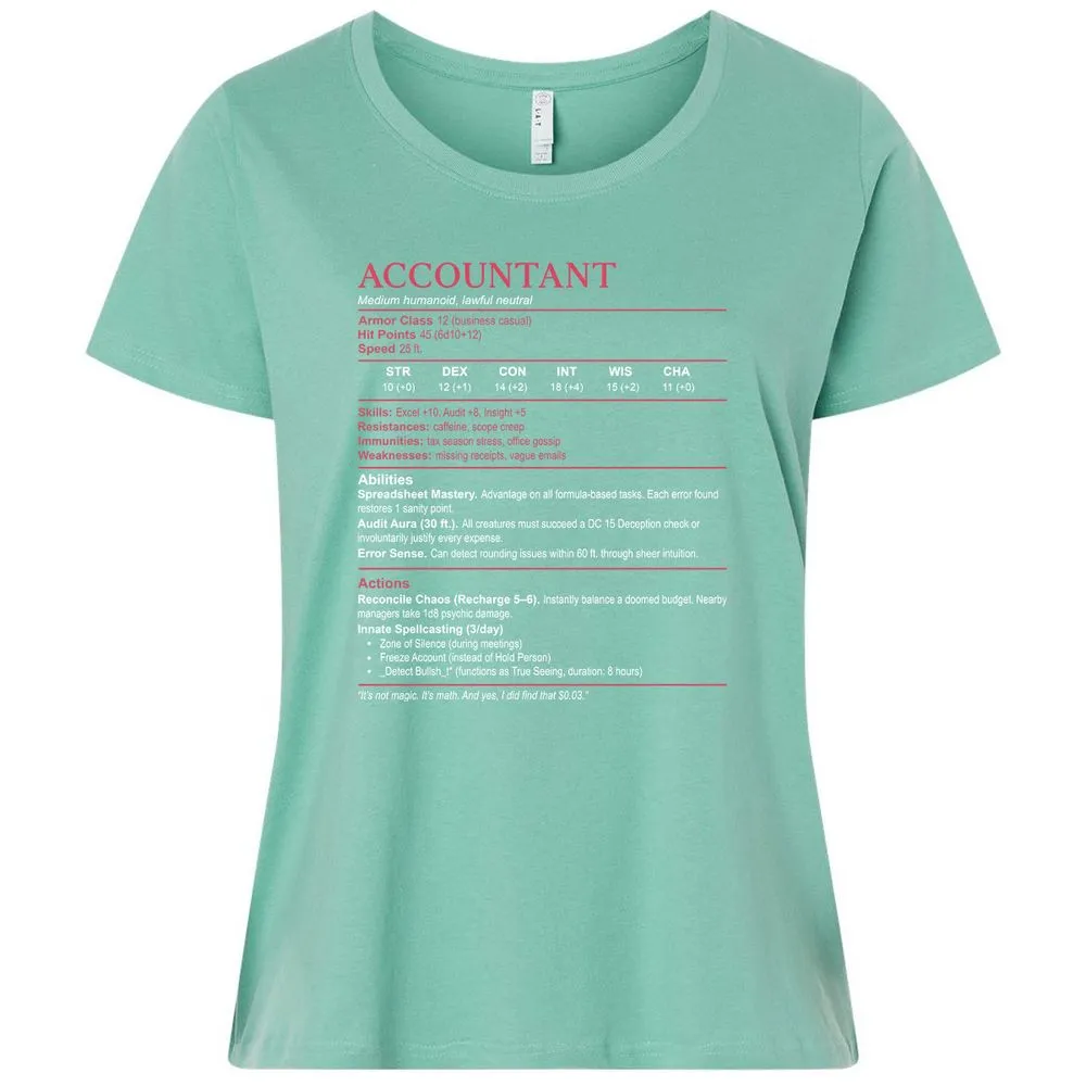 Accountant Stats Ladies Curvy Jersey - Saltwater - 7