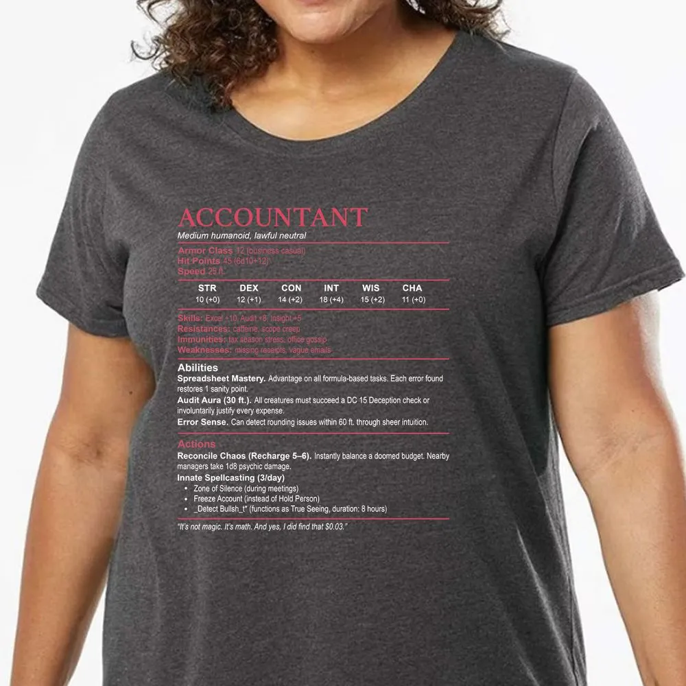 Accountant Stats Ladies Curvy Jersey - model - 0