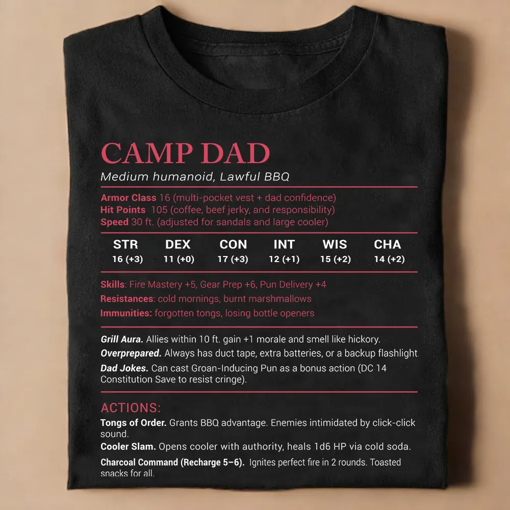 Camp Dad Stats Classic Unisex T-Shirt - 1