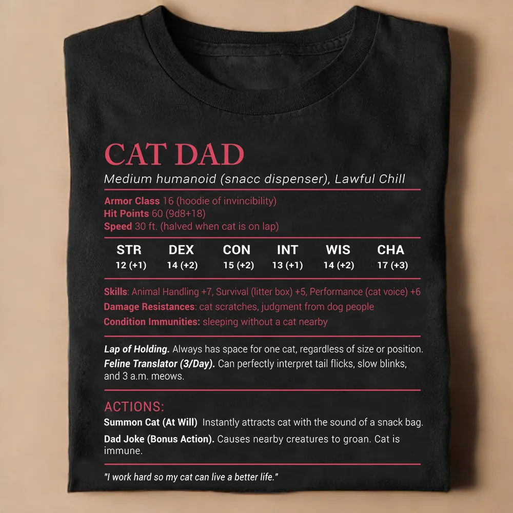 Cat Dad Stats Classic Unisex T-Shirt - 1