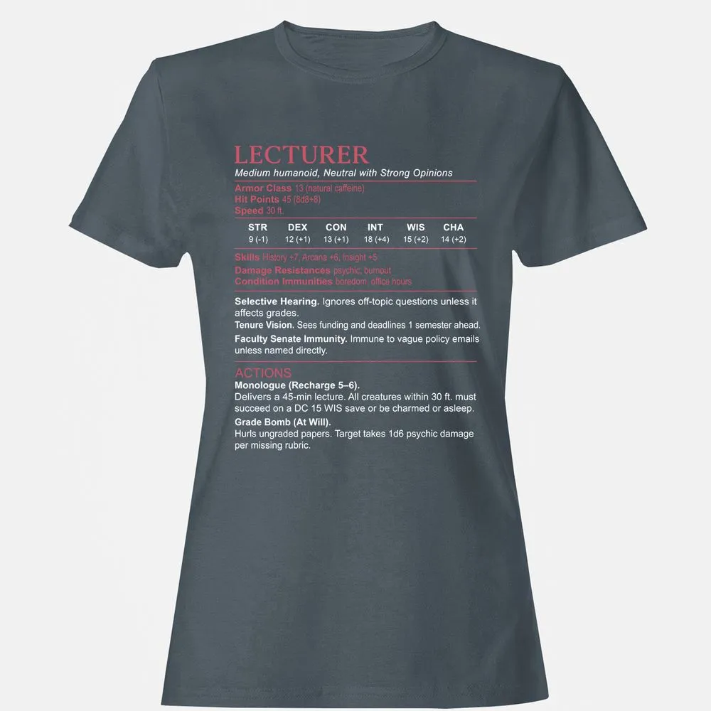 Lecturer Stats Women's T-Shirt - Charcoal - 3