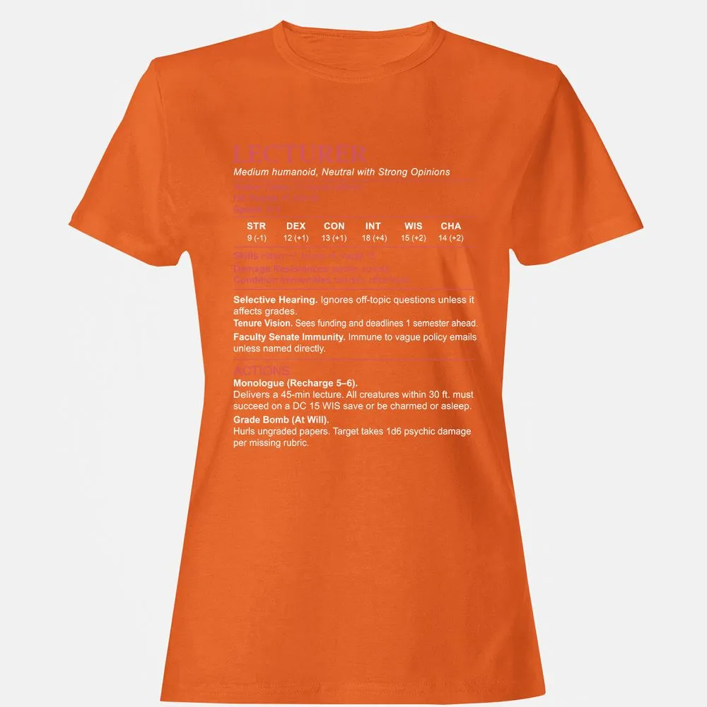 Lecturer Stats Women's T-Shirt - Orange - 11