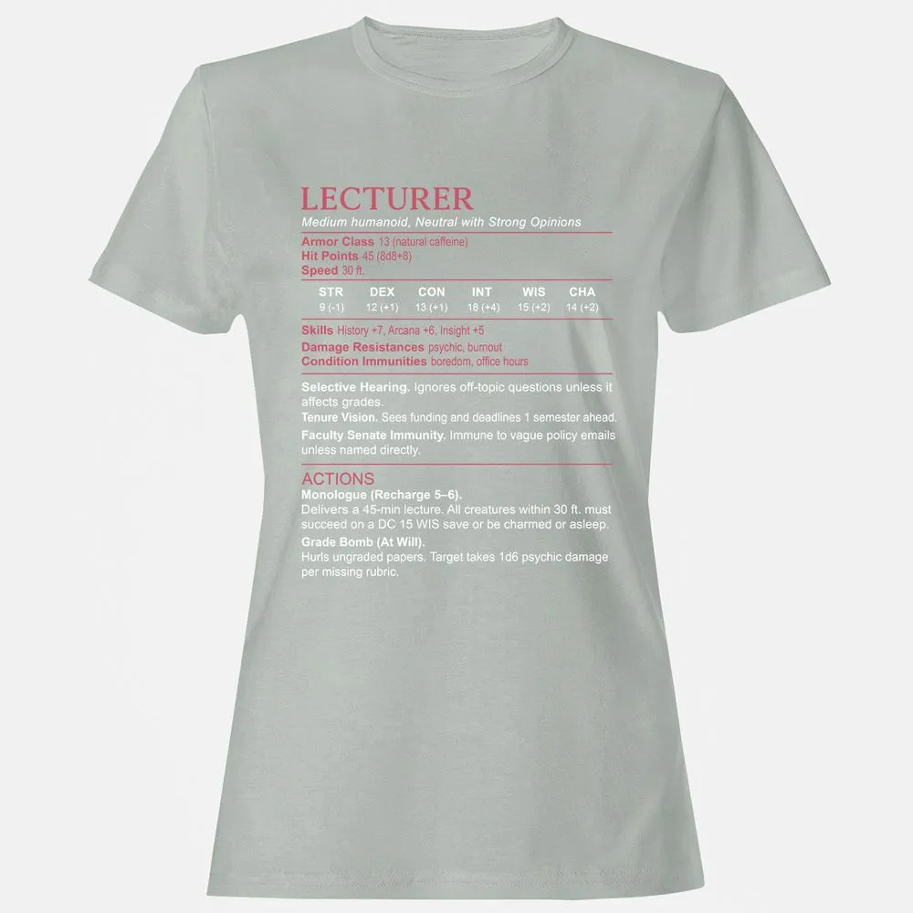 Lecturer Stats Women's T-Shirt - Ash - 2