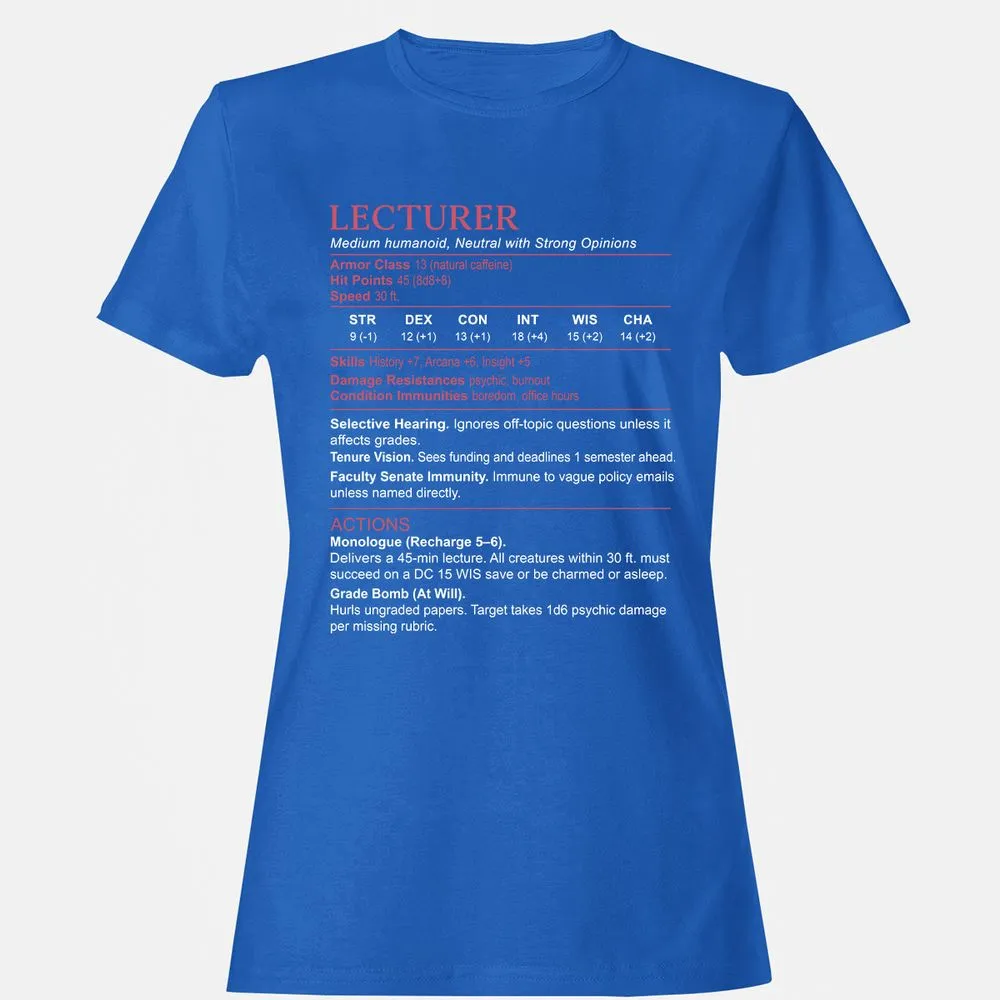 Lecturer Stats Women's T-Shirt - Royal - 14