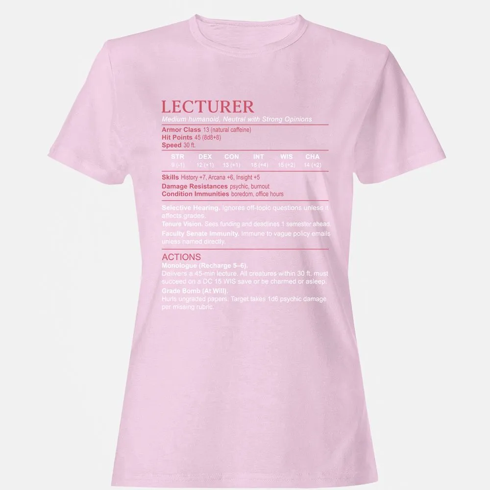 Lecturer Stats Women's T-Shirt - Light Pink - 9