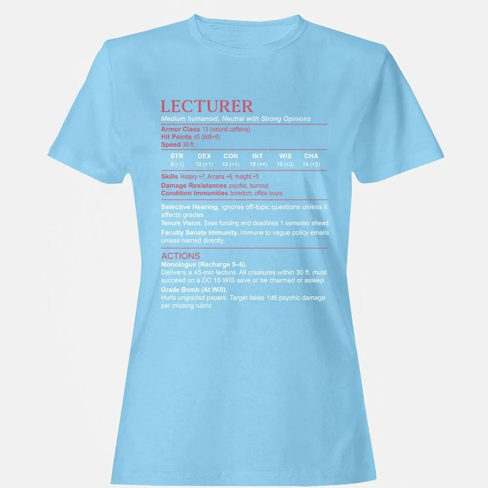 Lecturer Stats Women's T-Shirt - Light Blue - 8