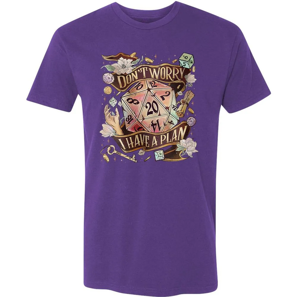 Floral Don't Worry I Have A Plan Premium Unisex T-Shirt - Purple Rush - 7