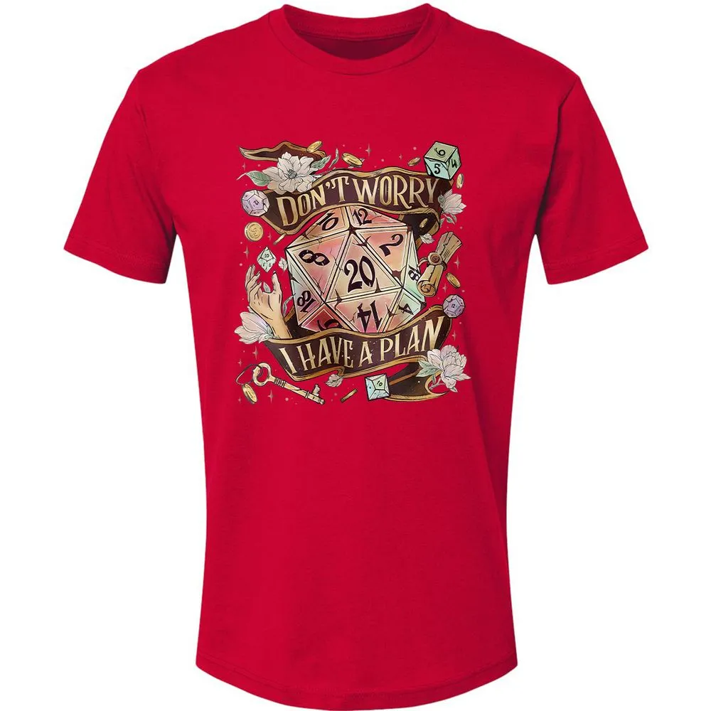 Floral Don't Worry I Have A Plan Premium Unisex T-Shirt - Red - 6