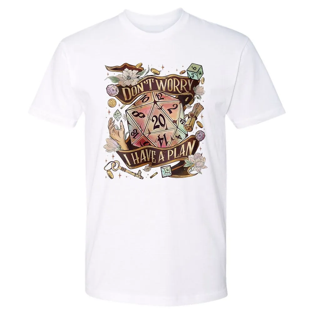 Floral Don't Worry I Have A Plan Premium Unisex T-Shirt - White - 4