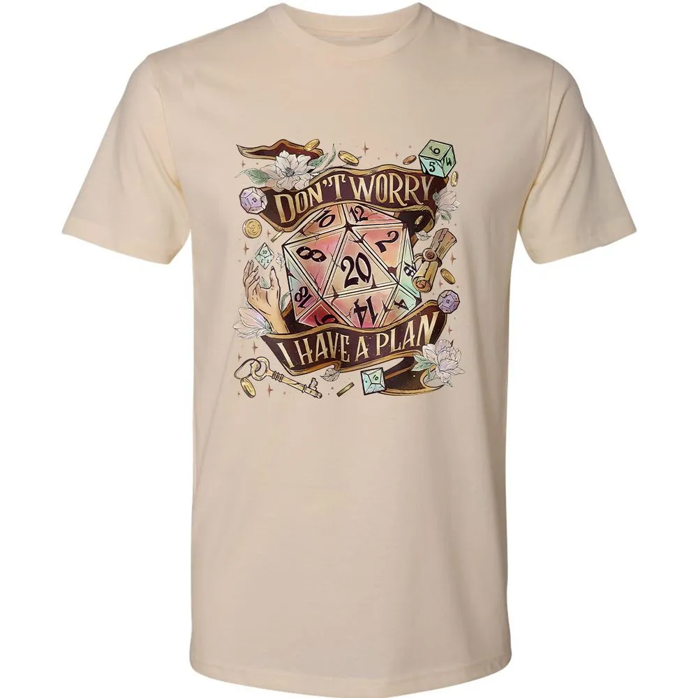 Floral Don't Worry I Have A Plan Premium Unisex T-Shirt - Cream - 14